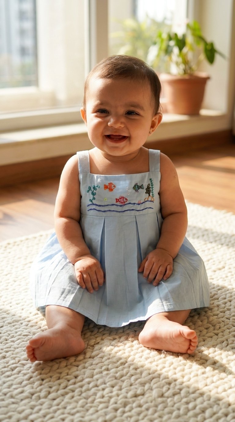 Home baby girl sitting on rug 202606161016