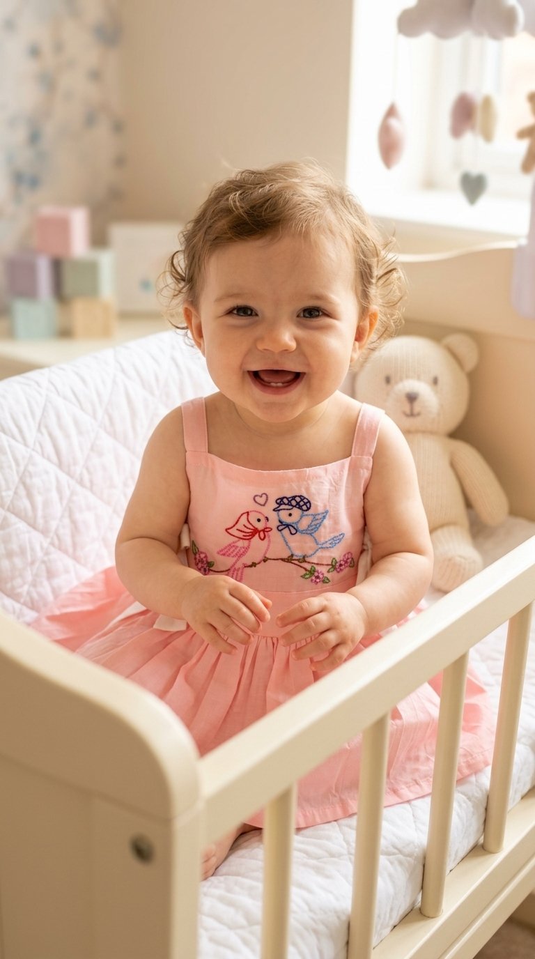 Home baby girl wearing dress smiling 202606162108